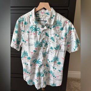 Billabong Men's Tropical Print Shirt - White and Green